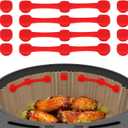 Air Fryer Magnets for Parchment Paper, Upgraded Powerful Magnetic Silicone Buckle for Holding Down Parchment Paper Liners, Lock Disposable Liners Safely and Prevent Paper to Burn (12PCS)