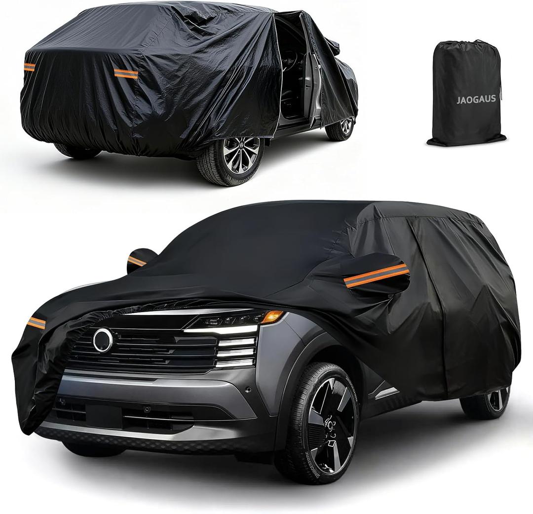 Custom Fit Car Cover for 2016-2025 Nissan Kicks, 10 Layers All Weather Outdoor SUV Car Covers with Zipper Door & Windproof Bands, Reflective Strip for Snow Rain Dust Hail Cover Sun UV Protection