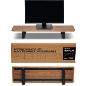 ULTRARM Moodular Wooden Monitor Stand 33.4 (85cm) Desk Organizer with Metal Slide Rails for Drawer, Tray, Laptop, Tablet, Phone & Headphones Customizable Riser for Organized Workspace Walnut MS85-W