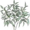 Briful Eucalyptus Stems 39.5 '' Tall, Artificial Branches for Vase Round Year Faux Greenery Stems Realistic Gray Eucalyptus Leaf Plant Sprays for Home Decor Indoor Party Wedding, Set of 3