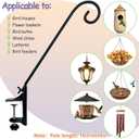 Heavy Duty Deck Hook,360 Rotating Design,Pole 16.5Long Metal Deck Railing Hooks for Hanging Bird Feeders,Planters,Suet Baskets,Lanterns,Wind Chimes,Clamp Mounted,Under 18 LBS(2PACK)