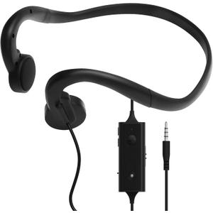 Wired Bone Conduction Earphones with Mic, Hands Free, All-Day Comfort, Open-Ear Design, Up to 6 Hours Talk time (Need Charge), 4 Pole  3.5mm 2.1m (6.9 ft) Length, Extension Cable (Black)