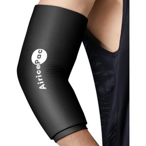 AiricePac Elbow Ice Pack Wrap, Tennis Golfers Sleeve For Arm and Calf Injuries Reusable, Cold Compression for Pain Relief (Black, S)