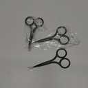 Mudder 3 Pack Small Nose Scissors Facial Hair Trimming Mini Beauty Stainless Steel Grooming Pointed Scissor for Grooming Eyebrows, Nose, Mustache, Beard (Black)