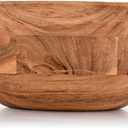 Samhita Acacia Wood Fruit Bowl for Fruits or Salads,Serving Dish Looks Absolute Beautiful With Your Kitchen (10" x 10" X 4")