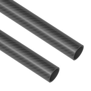 2 Pcs 3K Carbon Fiber Tubes, 12x10x600mm, Twill Matte Finish