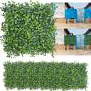 Artificial Grass Wall Backdrop,10"x 10"(16P) Boxwood Faux Green Wall Panels for Interior Wall, Greenery Wall,Garden and Indoor Outdoor Plant Wall Decor