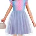 Toddler Tutu Dress Girls Ruffle Tulle Dresses Cute Summer Party Princess Sundress for 2T (Blue Mermaid)