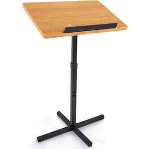 Pyle Portable Floor Lectern Podium Stand-Height Adjustable Steady Standing Design Teacher Speaker Lecture Classroom Presentation Stand, Laptop Computer Book Holder w/ Slanted Top Shelf PLCTND44,BLACK