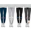 Cooraby 2 Pack Girls Winter Fleece Lined Leggings Girls Thick Warm Leggings Stretchy Thermal Tights Kid Winter Printed Pants 6-7Years Old