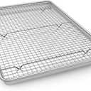 24 Inch Baking Sheet Pans with Rack Set, Natural Aluminum Cookie Sheet, Extra Large Commercial Quality Baking Sheet Pan Set, Warp Resistant Nonstick Thick Cookie Tray Pans for Baking, Roasting