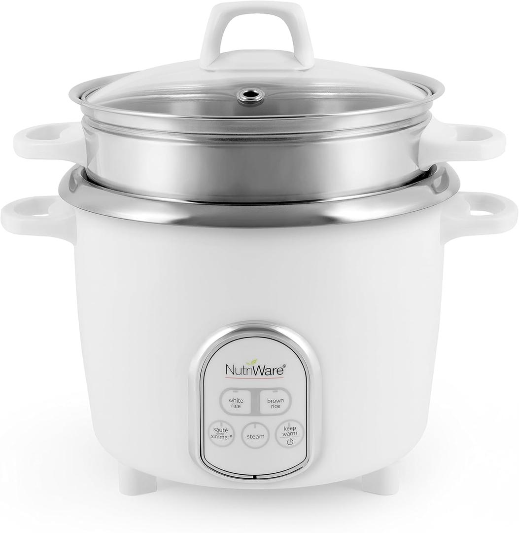 Aroma Housewares NutriWare 14-Cup (Cooked) Digital Rice Cooker and Food Steamer, White