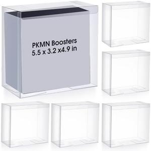 Yexiya 6 Pack Plastic Booster Box Protector 0. 50mm Thick Clear Display Box Plastic Display Case Compatible with English Modern Booster Boxes Collectors Cards Protector