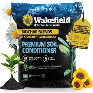 Wakefield Biochar with CarbonBoost for Gardens Succulents and Houseplants 4 Quarts