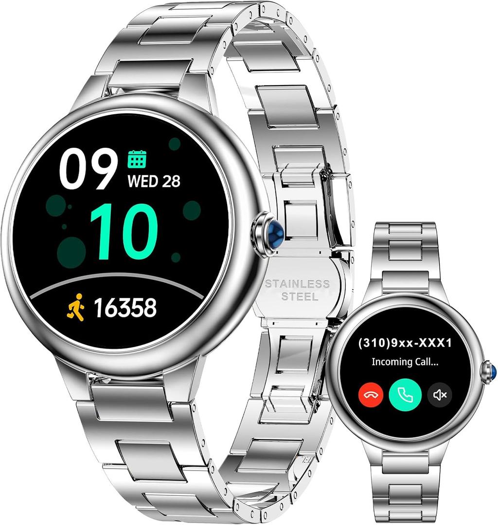 SOUYIE 2026 DA GPT Smart Watch for Women, 1.19" AMOLED Display, AI Customizable Watch Face, Heart Rate, Sleep Monitor, 107 Sports Modes Fitness Tracker, Compatible with iOS & Android (Silver)