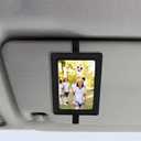 2 x Koongloong 2PCS Car Picture Frame PU Leather Sun Visor Photo Holder with Elastic Band Fit 4x5.5 Inch Pictures Vertical and Horizontal Universal Black