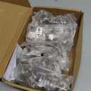 10pcs Inset Cabinet Hinge Frameless Concealed Door Hinges European Soft Closing Four-Hole Mounting Plate Hinges Nickel Plated Finish (5 Pairs)