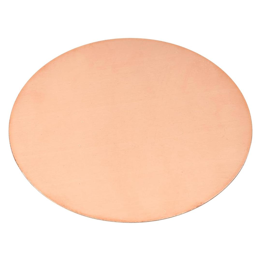 uxcell Pure Copper Sheet, 6" x 0.04" 18 Gauge T2 Copper Metal Round Plate for Crafts, Electrical Repairs