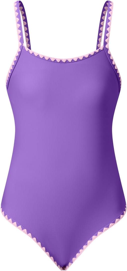 blibean Girls Swimsuits One Piece Bathing Suit with Bra Pads Size 6-15 Years