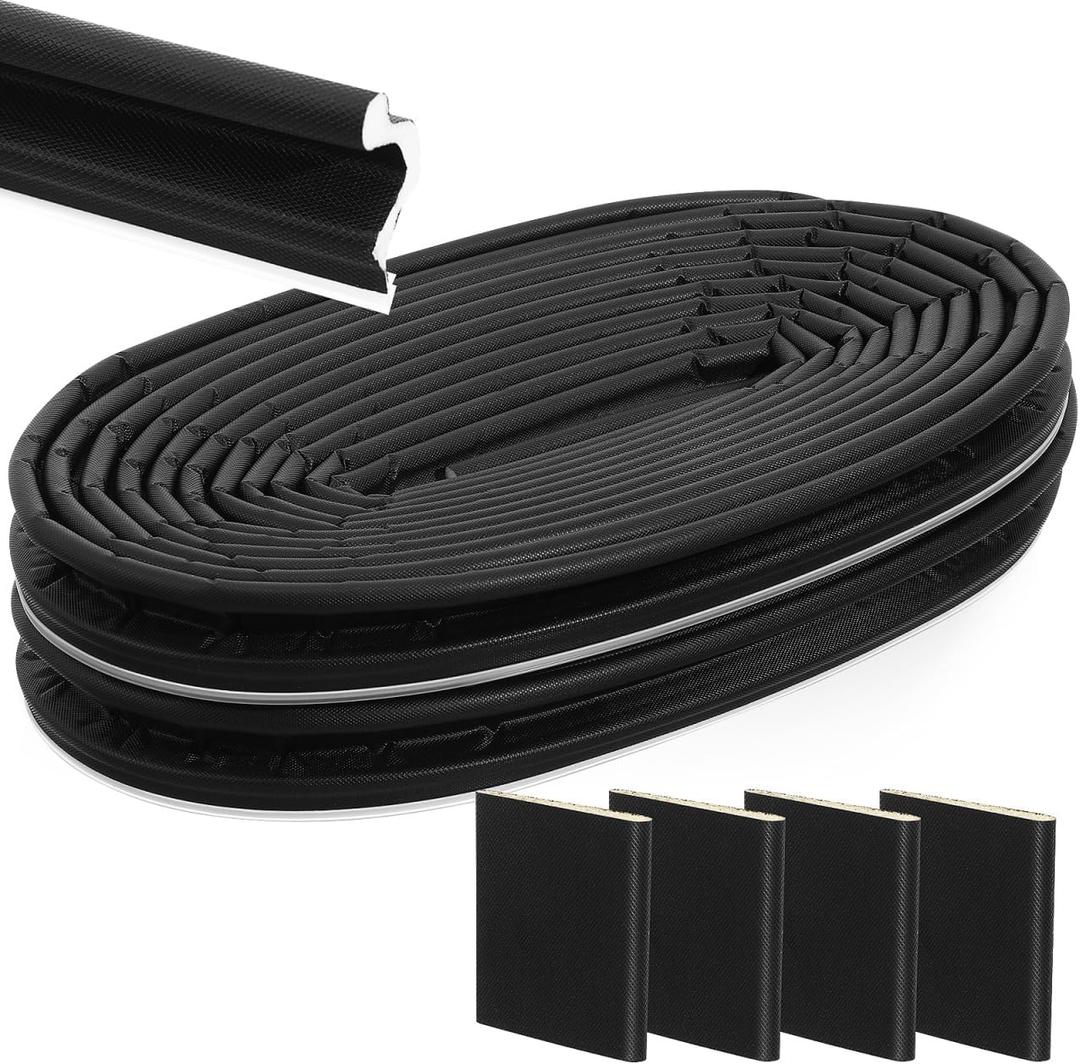 Weather Stripping Door Seal: 40FT V-Shaped Door Weather Stripping Soundproof Weather Stripping Door Seal Strip with 4 Gaskets for Doors and Windows with Slot,Black