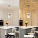 5.5" Brush Nickel Hammered Glass Pendant Light Fixtures, Brushed Nickel Kitchen Pendant Lights, Modern Kitchen Island Light Dining Room Light Farmhouse Island Lights Sink 2 Pack