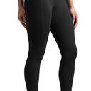 Colorfulkoala Women's Dreamlux High-Waisted No Front Seam Yoga Leggings with Pockets (Medium, Black)