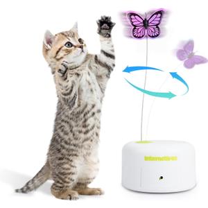 ALL FOR PAWS Interactive Motion Activated Butter-Fly Cat Toys,Flutter Bug Cat Toy,Flutter Rotating Kitten Toys,Cat Toys Interactive for Indoor Cats with 2 Replacements