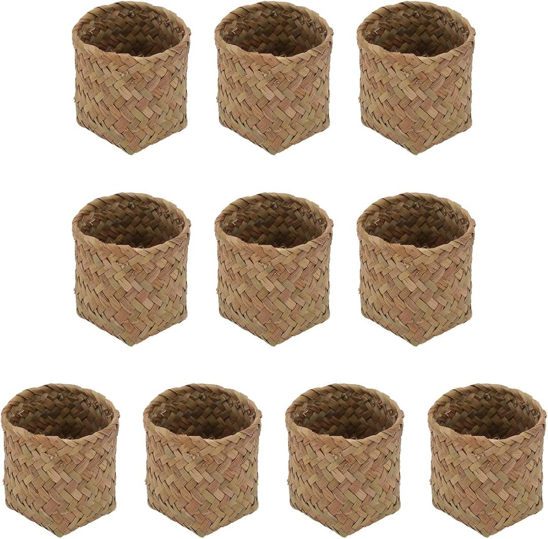 Cabilock 20 Pcs Hand Woven Wedding Candy Boxes, Rustic Light Brown Storage Baskets for, Easy Assembly, for Weddings, Birthdays, Baby Showers Cabilock 20 Pcs Hand Woven Wedding Candy Boxes, Rustic Light Brown Storage Baskets for, Easy Assembly, for Weddings, Birthdays, Baby Showers