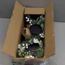 Candle Holders Centerpiece for Table,3 Wick Candle Holder with Gypsophila Artificial Flower,Artificial Magnolia,Freesia and Holly Berries for Table Centerpiece Decor,Dining Room Decor,Desktop Decor