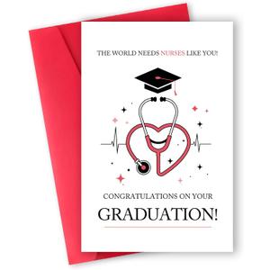 3 x Cute Nurse Graduation Gift for Him Her, 8 x 5.3 inches