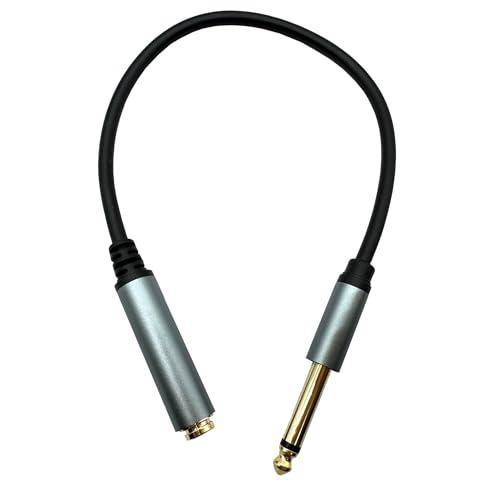Halokny 6.35mm to 6.35mm Instrument Cable, Golden Plated 1/4 Inch Male to Female TS Mono Audio Jack for Electric Guitar, Bass, Amplifier, Speaker, Mixer 1FT/0.3M (Male to Female TS 1Ft)