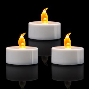12 Pack Warm Yellow LED Tea Lights, Last 100H+, Flickering Flameless Battery Operated Tea Lights for Decor