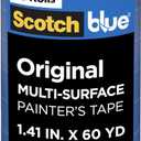 Scotch Painter's Tape Original Multi-Surface Painter's Tape, 1.41 Inches x 60 Yards, 8 Rolls, Blue, Tape Protects Surfaces and Removes Easily, Multi-Surface Painting Tape for Indoor and Outdoor Use