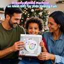 Bubble Machine for Kids Toddlers, 90 360 Rotatable Automatic Bubble Maker with RGB Light, 4000+ Bubbles/Min Bubble Blower for 3 4 5 6 7 8 Year Old, Easter Christmas Birthday Outdoor Wedding Gifts, White Light