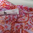 HOTOUCH Boho Dresses for Women Casual Beach Summer Dress V Neck 3/4 Long Sleeve Short Floral Print Swimsuit Cover Up Sundress S