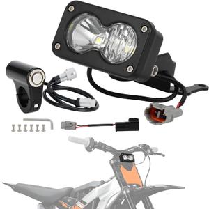 Headlight Kit 6000-6500K Led Light Bar with Switch for Surron Sur Ron Eride E Ride Pro S SS X260 Spot Flood Combo Dirt Bike Light Motorcycle Front Headlamp Clear White