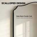 Black Vanity Wall Mirror 32"x24", Scalloped Edge Bathroom Mirror | Rust-Proof Metal Frame, Hangs Vertically/Horizontally, Decorative Bathroom Mirror, For Vanity, Bedroom & Entryway