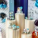 Cylinder Stands for Party 5Pcs Round Pedestal Stand Foldable Cardboard Columns Cylinder Tables for Parties Baby Shower Birthday Wedding Pillars Display Decoration