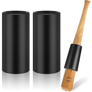 2 Pcs Baseball Bat Weight Sleeve 24 oz Black Baseball Batting Donut Training Aid, Adjustable Bat Weight for Youth Overload Swing Training