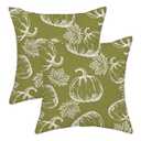Fall Pillow Covers 18x18 Sage Green Cream Pumpkin Decor Throw Pillows Case for Couch Maple Leaves Autumn Harvest Thanksgiving Farmhouse Outdoor Decorative Cushion Cases for Sofa Bed, Set of 2