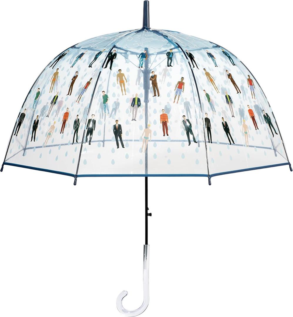 Maad Raining Men Clear Bubble Dome Umbrella - Perfect White Elephant Gift or Birthday Gift, Modern, Acrylic Handle, Aluminum Frame, Auto-Open, Spacious Canopy, Outdoor Use, Umbrella