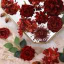 Floweroyal Artificial Flowers Combo Burgundy Flowers Mix Silk Flowers Dahlia Roses with Stems for DIY Wedding Bridal Bouquets, Baby Shower, Floral Arrangement, Table Centerpieces, Home Decorations.