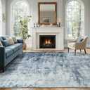 9x12 Ft Extra Large Washable Area Rugs for Living Room, Soft Non-Slip Modern Abstract Pattern Carpet for Bedroom Indoor Floor Nursery Home Decor (Blue)