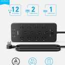 Anker Power Strip with 2100J Surge Protector, Outlet Extender, 5ft Extension Cord with Multiple Outlets, 12 AC, 2 USB A,1 USB C Port for 20W, Home Office, Dorm Room Essentials, TUV Listed