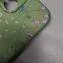 RALEAVO Floral Case for iPhone 15,Liquid Silicone Cover with Cute Flower Branch Pattern for Girls Women Slim Soft Rubber Protective Phone Case for iPhone 15 (6.1"),Green