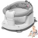 Baby Bath Seat for Babies 5 Months & Up - Non-Slip Bath Seat for Sitting Up, Soft Cushion & Compact Design, Toddler Bathtub Seat (Grey)