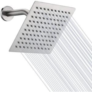 NearMoon Rain Shower Head, High Flow Stainless Steel Square Rainfall Shower, High Pressure Design, Awesome Shower Experience Even At Low Water Flow (8 Inch, Brushed Nickel)