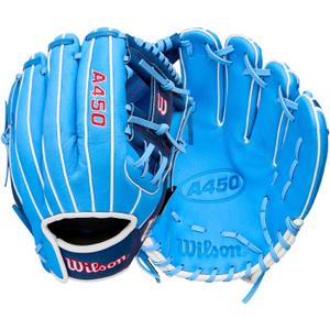 Wilson 2026 A450 Baseball Gloves (11.5" | Infield, Cool Blue/Royal Blue/White)