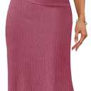 MITILLY Women Summer Formal Maxi Dress Elegant Crew Neck Sleeveless Ruched Bodycon Cocktail Party Long Dress Large Rose Pink