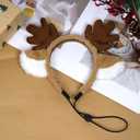 Dog Reindeer Antlers Headband, Pet Christmas Outfit Deer Costume for Medium Large Dogs Cats Halloween Christmas Party (Brown)